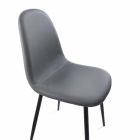 Modern Dining Room Chair in Leatherette and Black Metal, 4 Pieces - Pocolo Viadurini