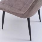 Dining Room Chair in Metal with Upholstered and Covered Seat, 4 Pieces - Cronos Viadurini