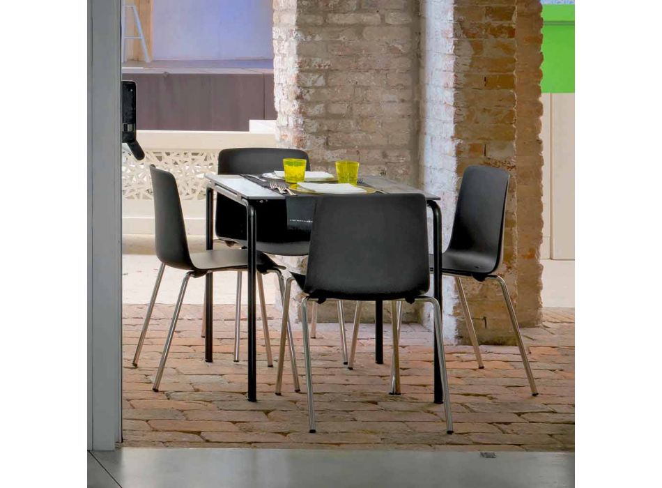 Made in Italy Metal and Polypropylene Dining Room Chair, 4 Pieces - Carlita Viadurini