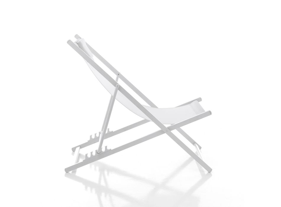 Outdoor Deckchair in Aluminum and Textilene - Fermio Viadurini