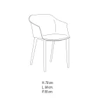 Living Room Chair in Colored Polypropylene Made in Italy, 4 Pieces - Marbella Viadurini