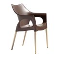 Living Room Chair in Polypropylene and Wood Made in Italy 4 Pieces - Lucciola