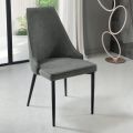 Living Room Chair in Fabric with Shaped and Upholstered Seat 4 Pieces - Isaak