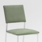 Metal Living Room Chair and Microfiber Seat Made in Italy, 2 Pieces - Fabiola Viadurini