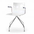 Office Chair with Steel Armrests and Colored Recycled Seat Design - Verenza