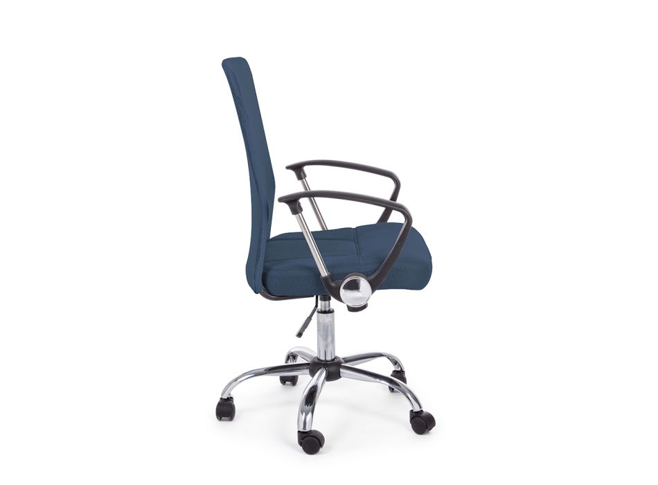 Office Chair with Armrests in Steel and Colored Polyester - Barberina Viadurini