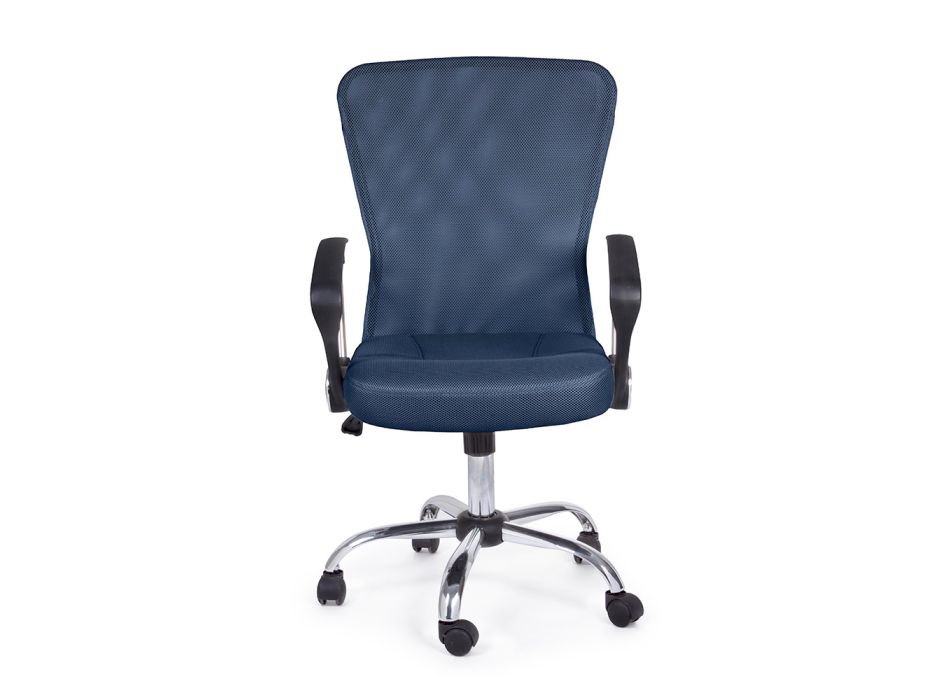 Office Chair with Armrests in Steel and Colored Polyester - Barberina Viadurini