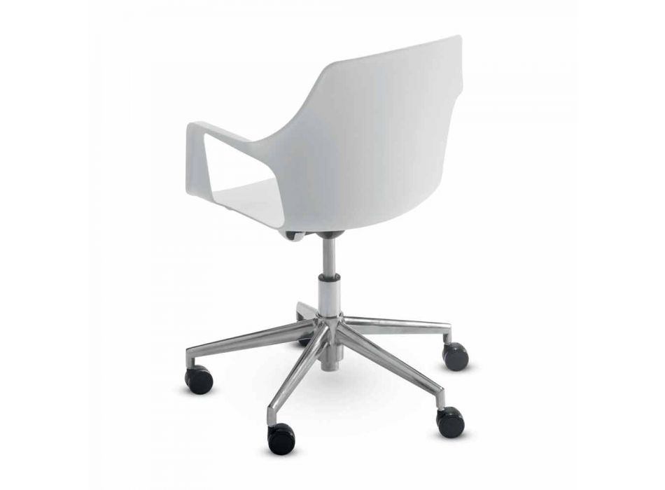 Office Chair in Aluminum and Polypropylene Made in Italy, 2 Pieces - Charis Viadurini