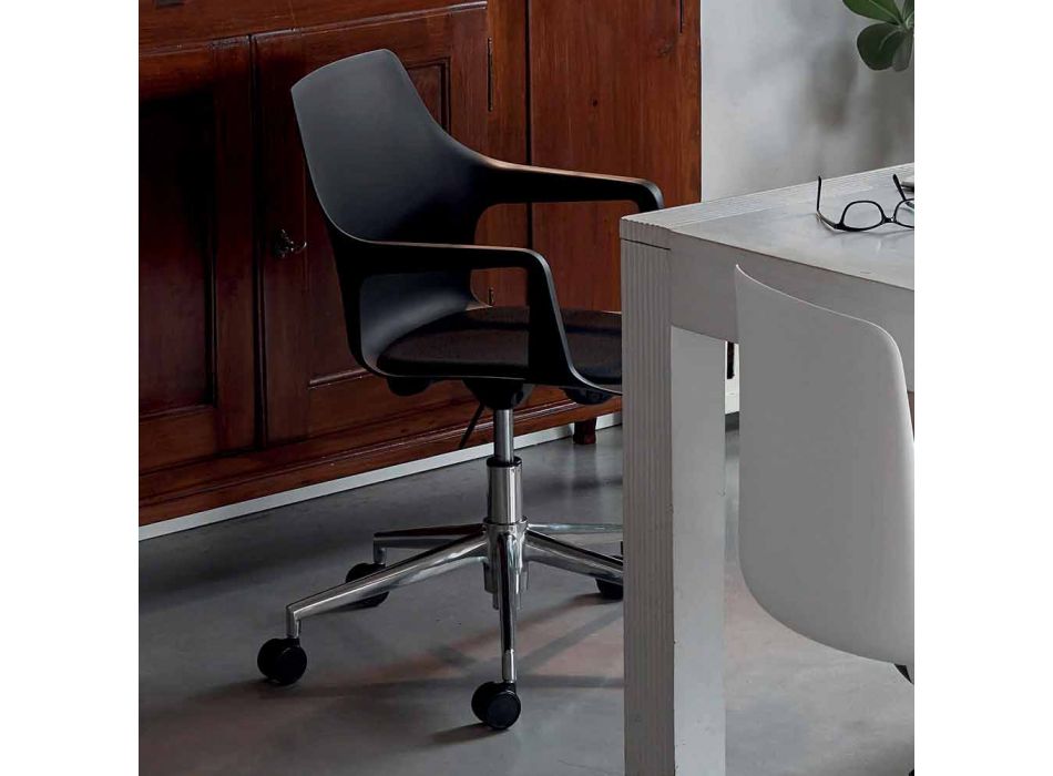 Office Chair in Aluminum and Polypropylene Made in Italy, 2 Pieces - Charis Viadurini