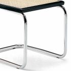 Straw Office Chair with Steel and Wood Structure Made in Italy - Baviera Viadurini
