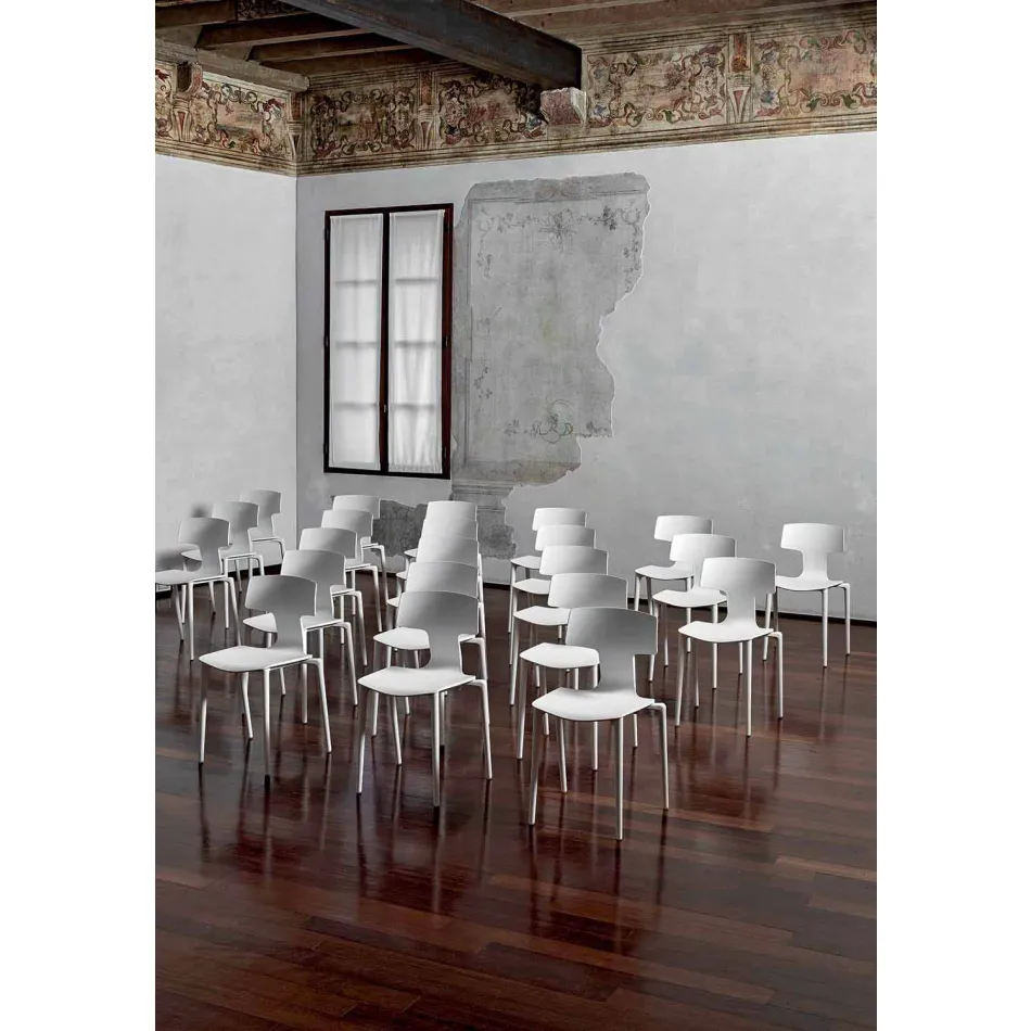 Outdoor Stackable Polypropylene Chairs Made in Italy, 4 Pieces - Claribel Viadurini