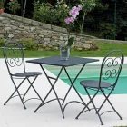 Folding Outdoor Chair in Anthracite Gray Iron 2 Pieces - Baccard Viadurini
