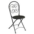 Folding Outdoor Chair in Anthracite Gray Iron 2 Pieces - Baccard