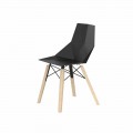 Living Room or Kitchen Chairs in Polypropylene and Wood - Faz Wood by Vondom