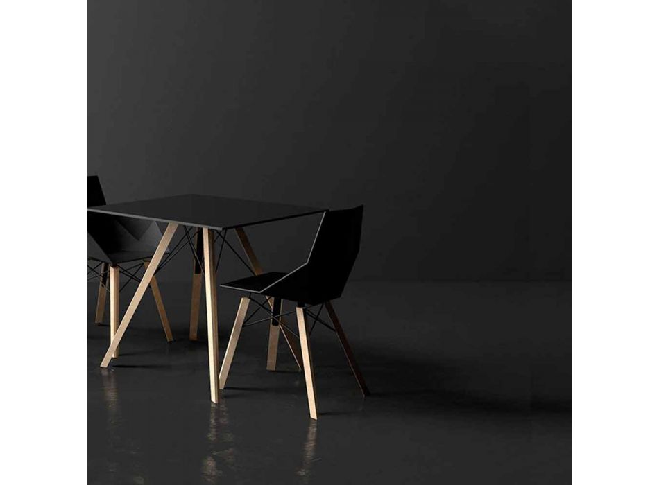 Living Room or Kitchen Chairs in Polypropylene and Wood - Faz Wood by Vondom Viadurini