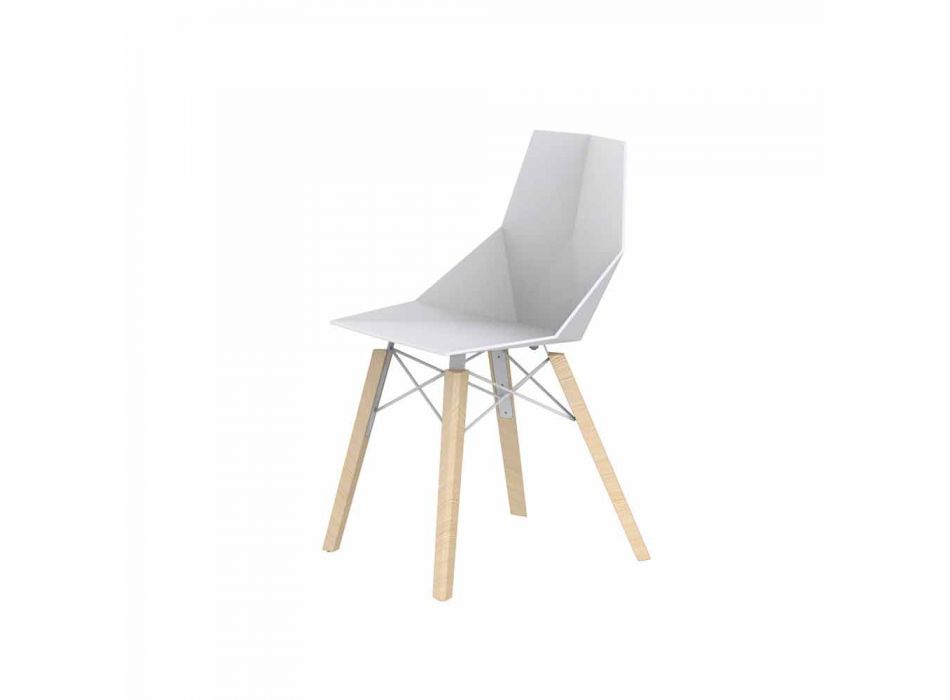 Living Room or Kitchen Chairs in Polypropylene and Wood - Faz Wood by Vondom Viadurini