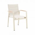 Stackable Outdoor Dining Chair in Aluminum and 4-Piece Armrests - Bilel