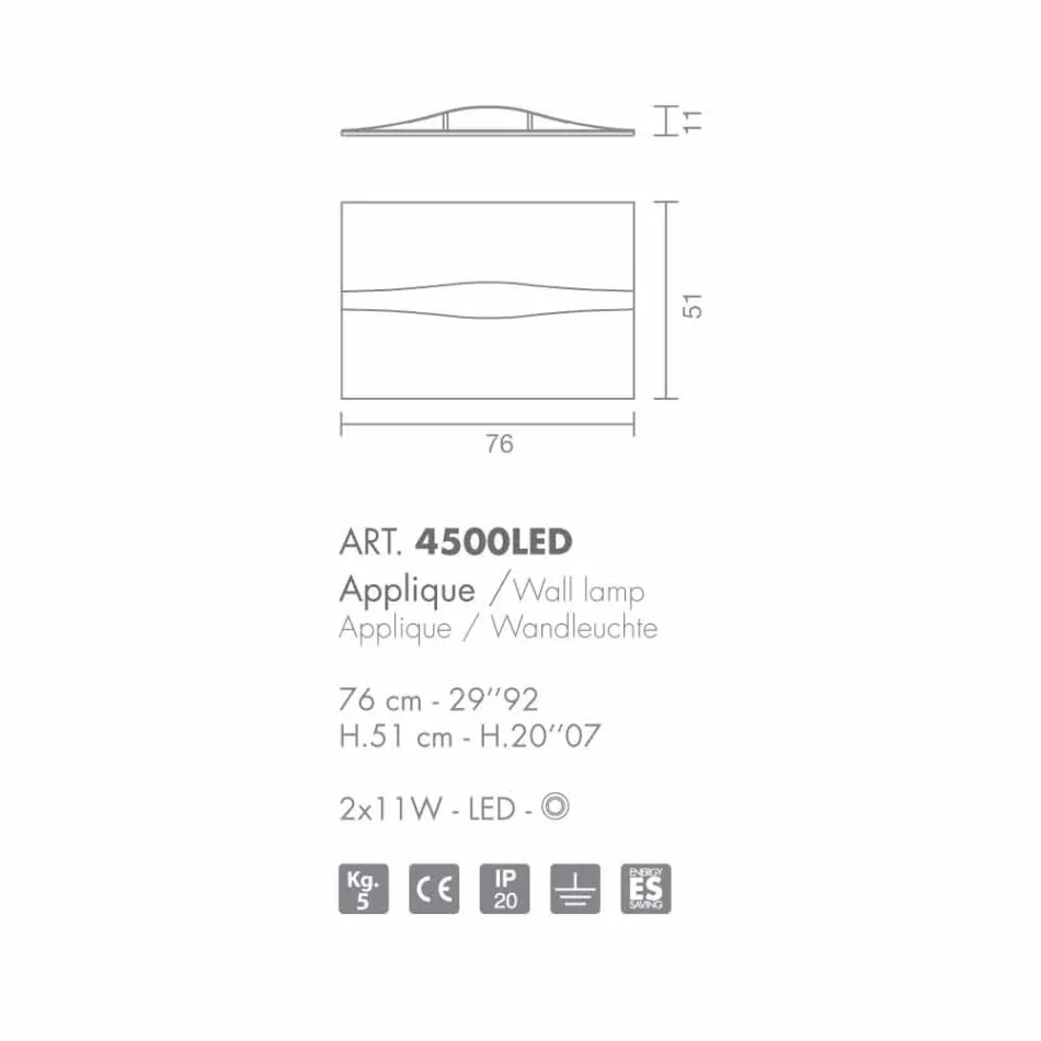 Selene Art &amp; Light applique with handmade textured panels Viadurini