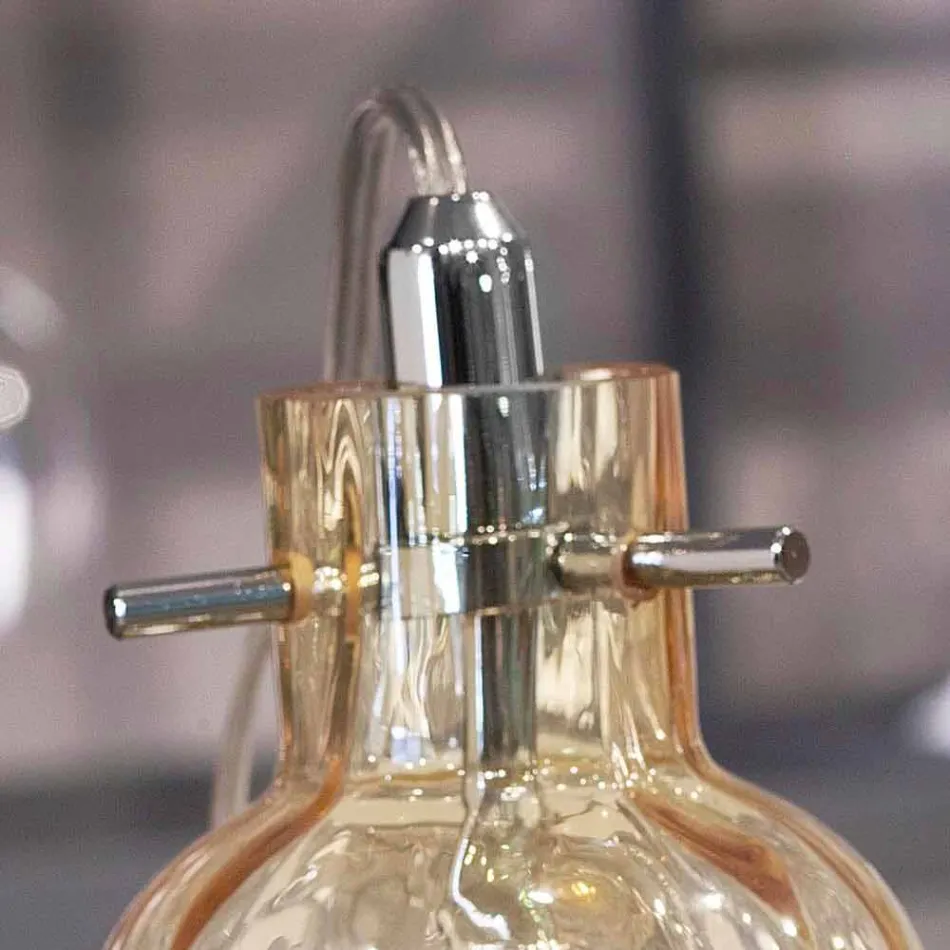 Selene Bossa Nova table lamp Ø10 H 26cm in blown amber glass Viadurini