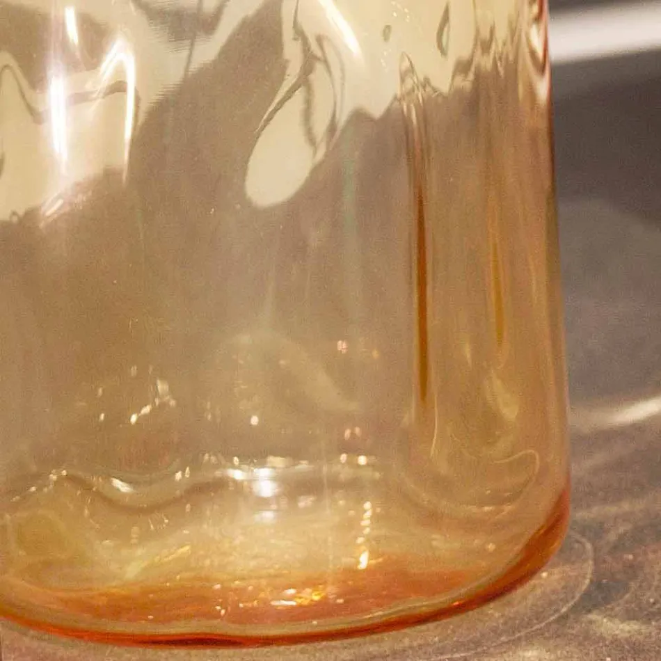 Selene Bossa Nova table lamp Ø10 H 26cm in blown amber glass Viadurini