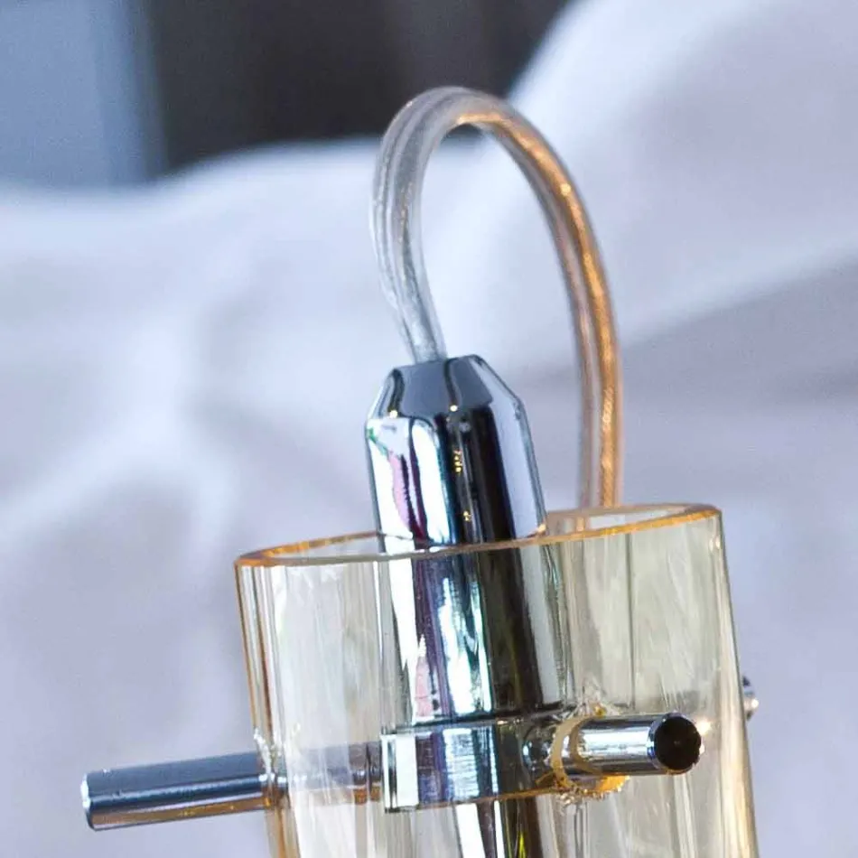 Selene Bossa Nova table lamp Ø15 H 21cm in blown amber glass Viadurini