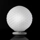 Selene Domino white blown glass table lamp Ø27 H 30cm Viadurini