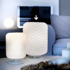 Selene Domino table lamp Ø21 H30cm, blown glass made in Italy Viadurini