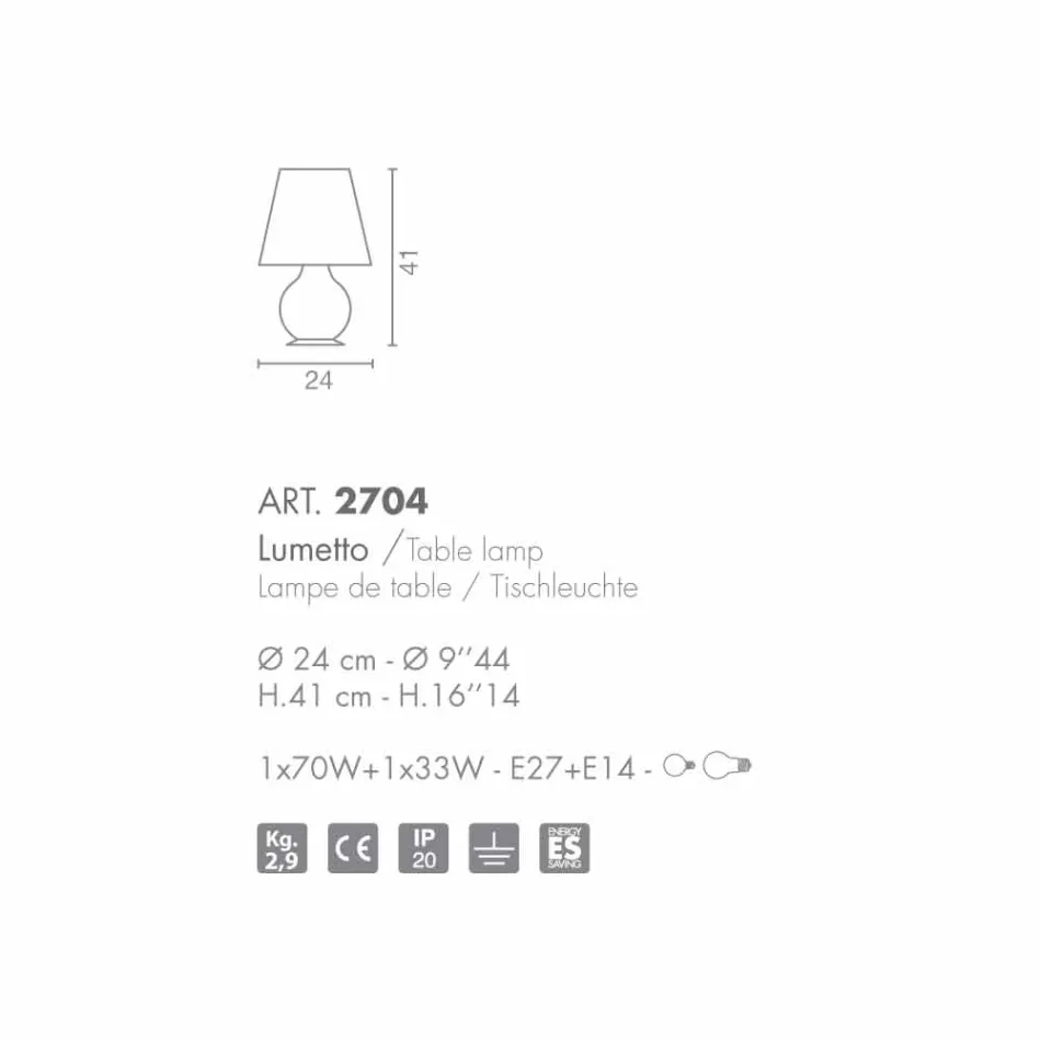 Selene Forever luminaire Ø24 H41cm, white blown glass made in Italy Viadurini