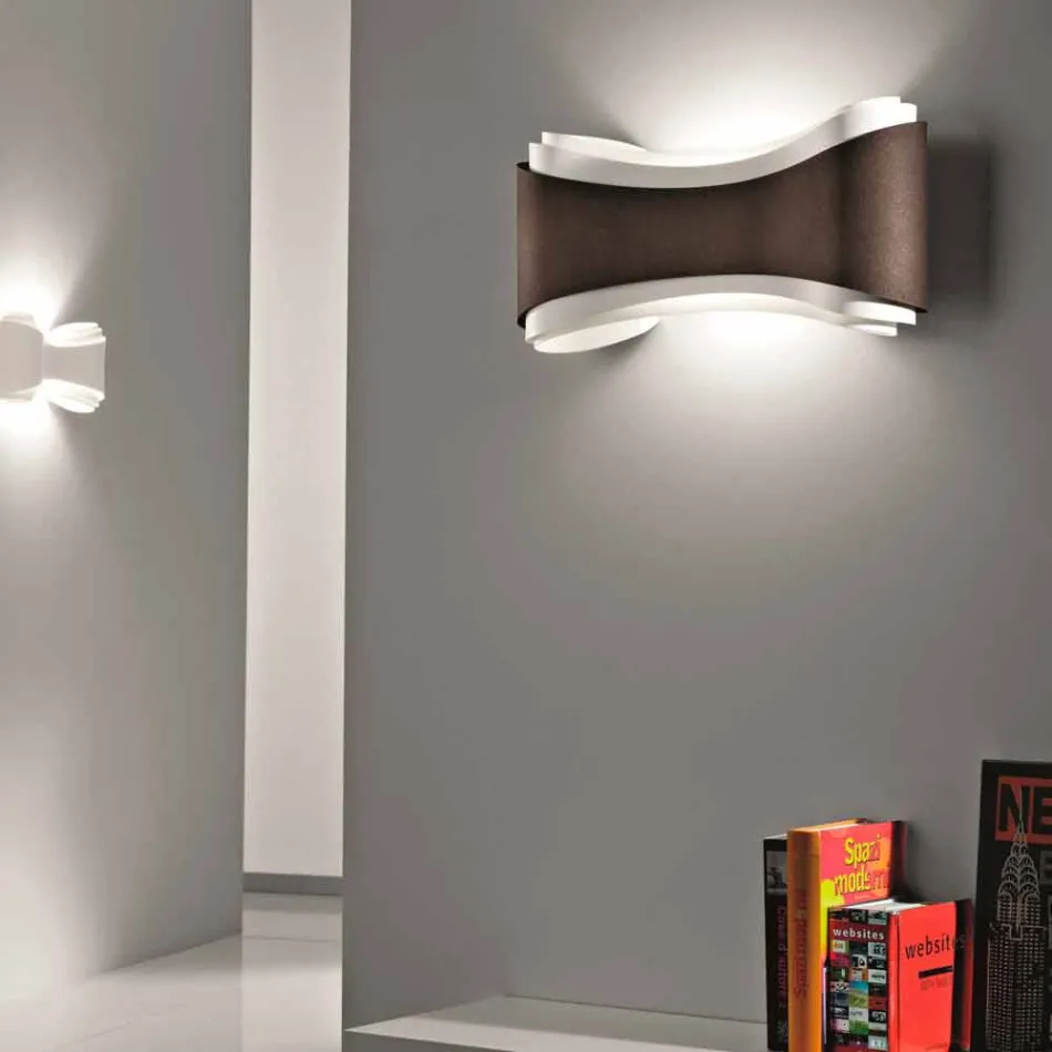 Selene Ionica wall lamp made in Italy, 40x12H20cm, steel and glass Viadurini