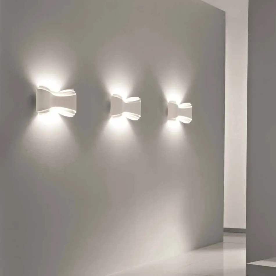 Selene Ionica wall lamp made in Italy, 40x12H20cm, steel and glass Viadurini