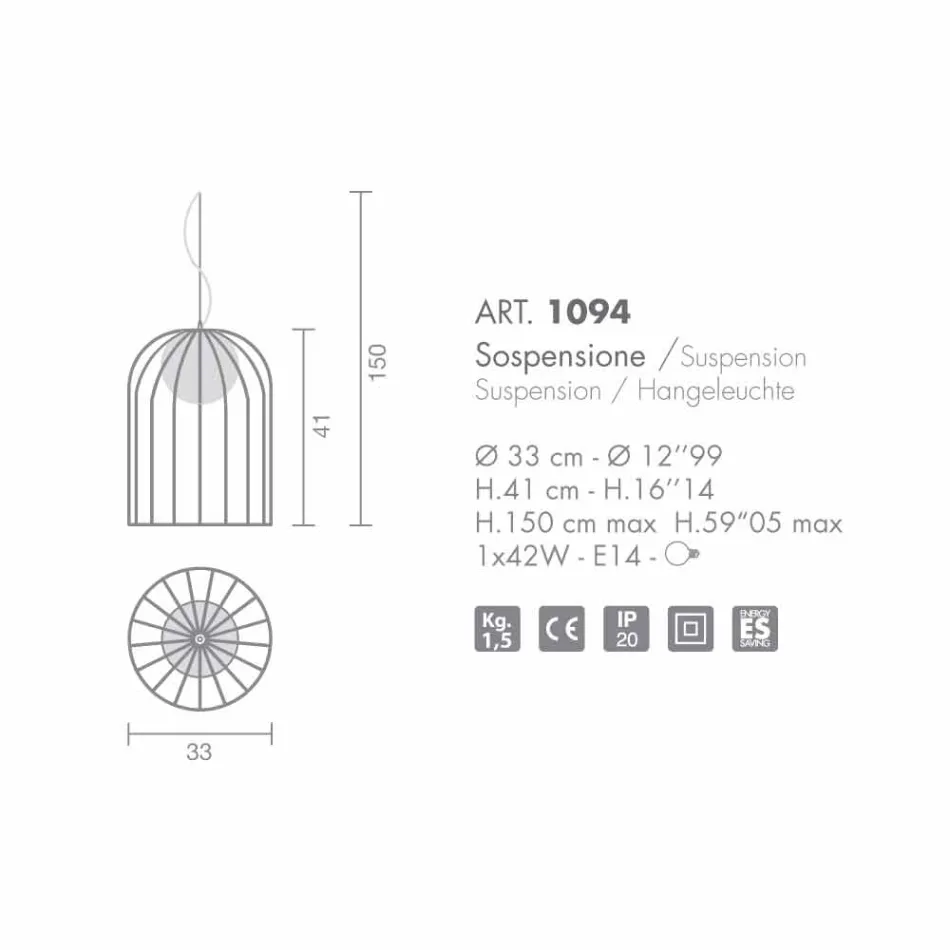 Selene Kluvì blown glass pendant lamp Ø33 H 41/150 cm Viadurini