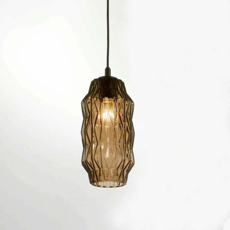 Selene Origami blown glass pendant lamp Ø16 H 30 / 140cm Viadurini