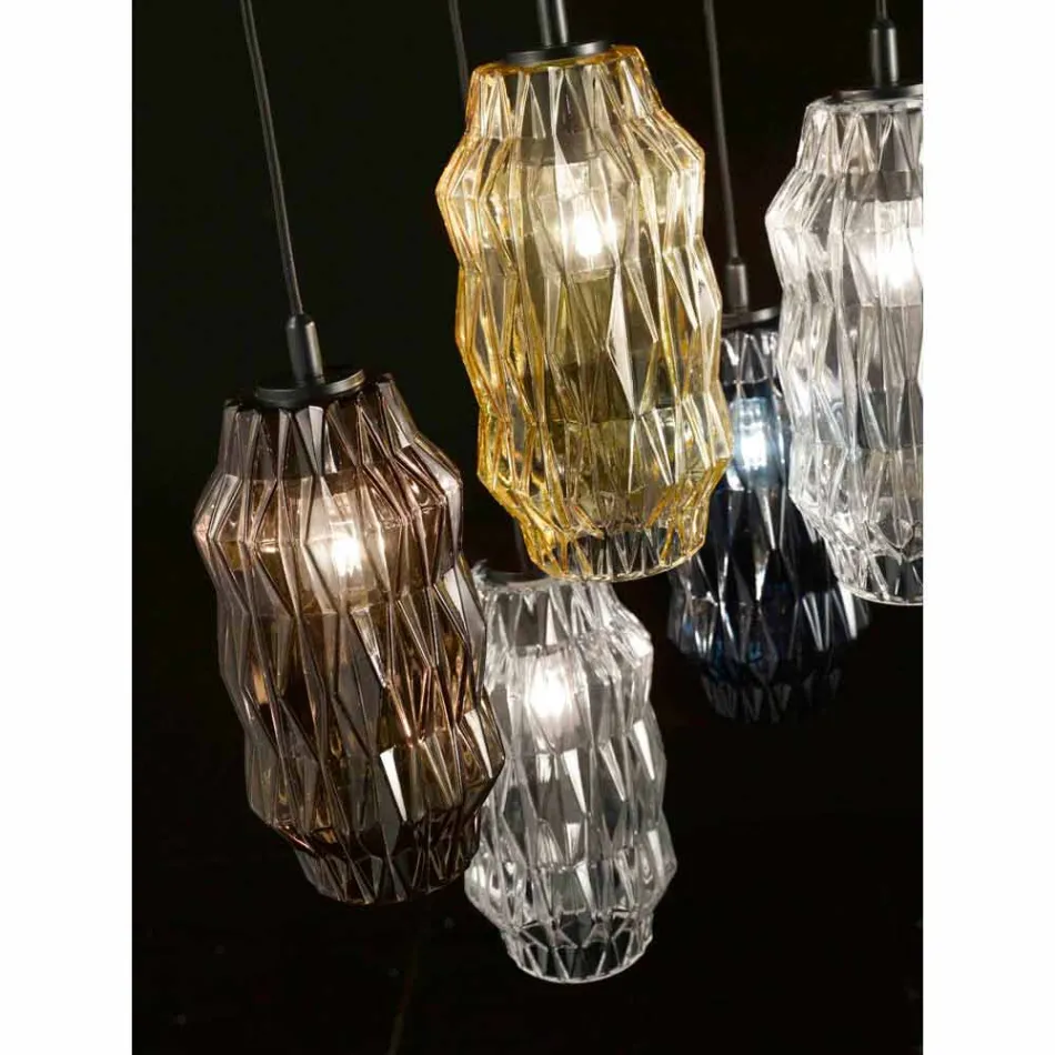 Selene Origami blown glass pendant lamp Ø16 H 30 / 140cm Viadurini
