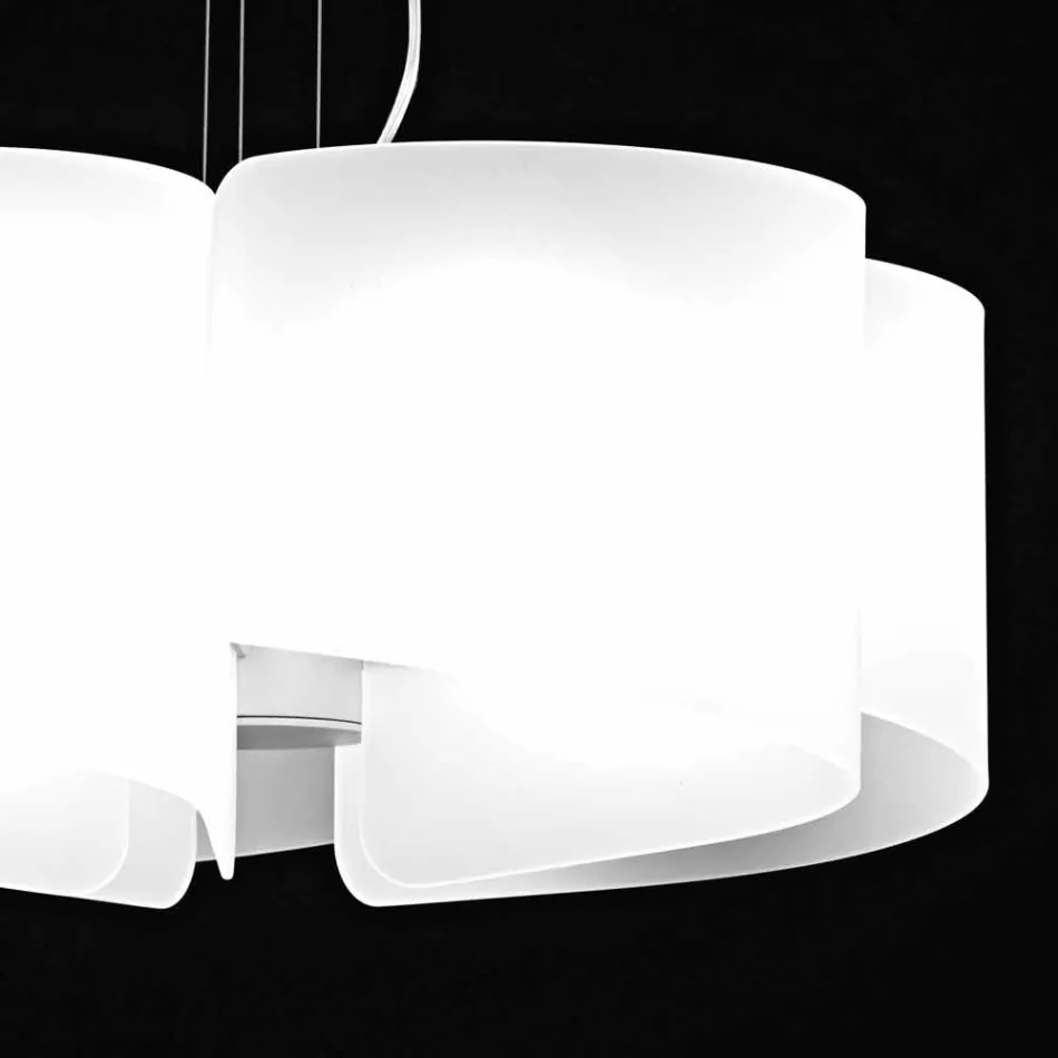Selene Papiro white pendant lamp in crystal Ø65 x H 140 cm Viadurini