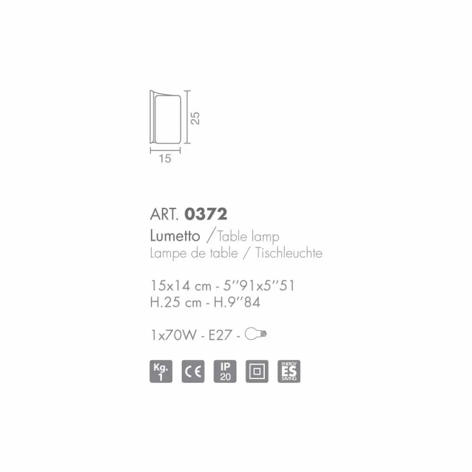 Selene Papiro crystal table lamp made in Italy 15x14xH25cm Viadurini