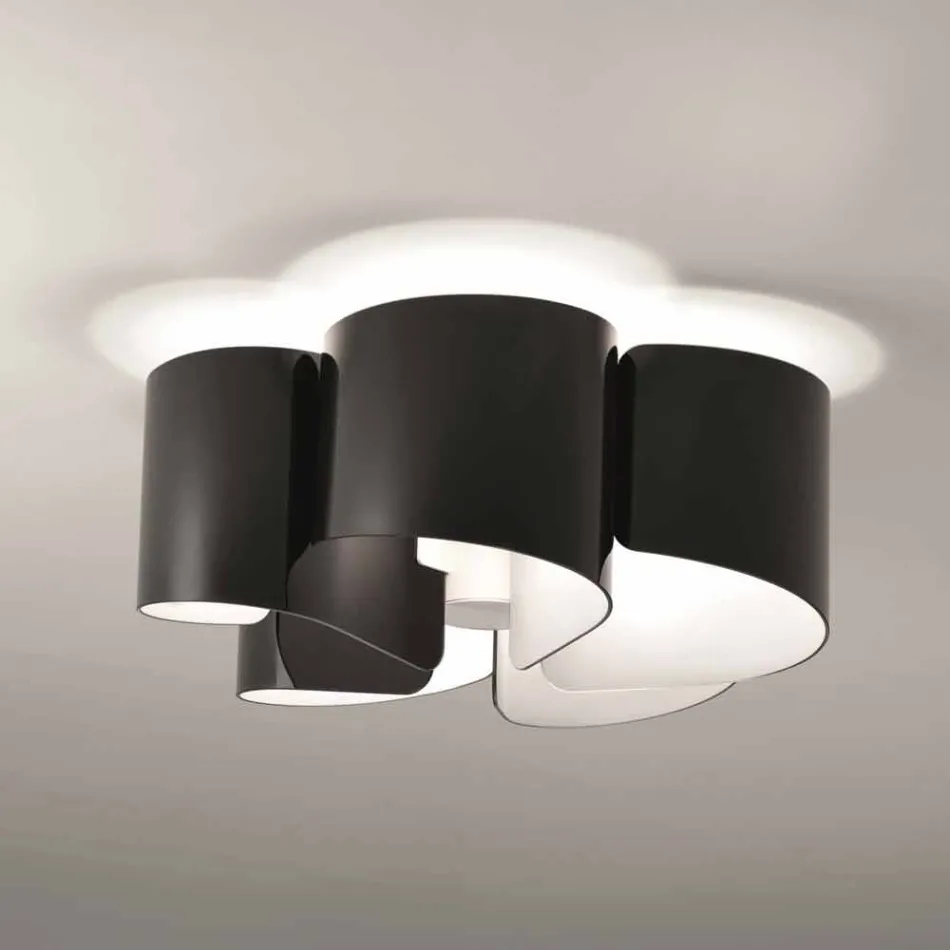 Selene Papiro ceiling lamp in modern crystal Ø65 H28cm, made in Italy Viadurini