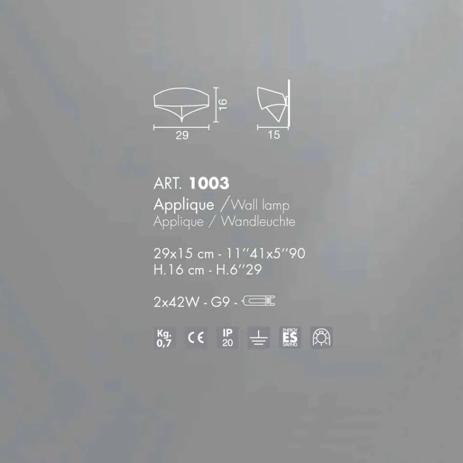 Selene Scudo applique in painted steel with a modern design Viadurini