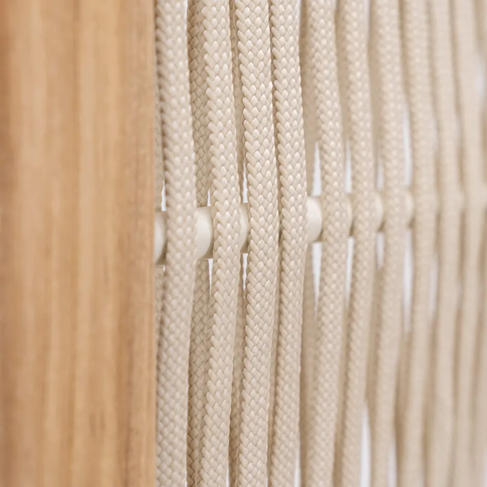 Outdoor divider in Teak, Aluminum and Rope Weaving - Vision Viadurini