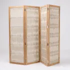 Outdoor divider in Teak, Aluminum and Rope Weaving - Vision Viadurini