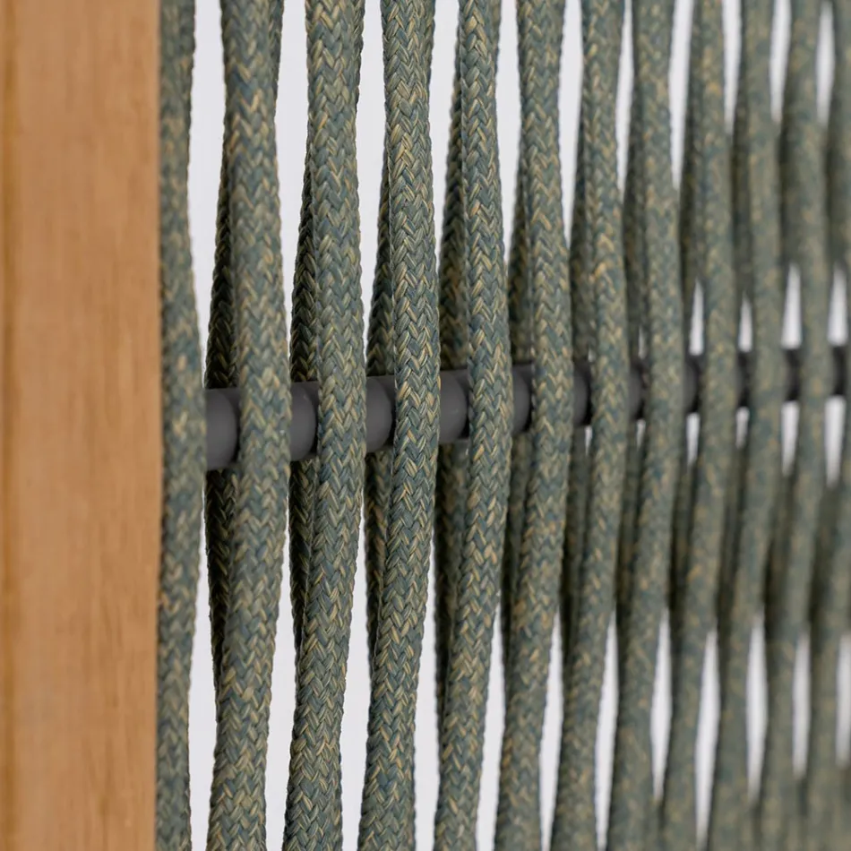 Outdoor divider in Teak, Aluminum and Rope Weaving - Vision Viadurini
