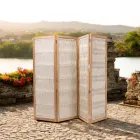 Outdoor divider in Teak, Aluminum and Rope Weaving - Vision Viadurini