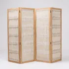 Outdoor divider in Teak, Aluminum and Rope Weaving - Vision Viadurini