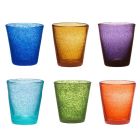 Set of 12 Colored Blown Glass Glasses with a Modern Design - Pumba Viadurini