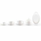Set of 18 Coffee and Tea Cups with Sugar Bowl and Porcelain Tray - Lucerne Viadurini
