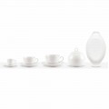 Set of 18 Coffee and Tea Cups with Sugar Bowl and Porcelain Tray - Lucerne