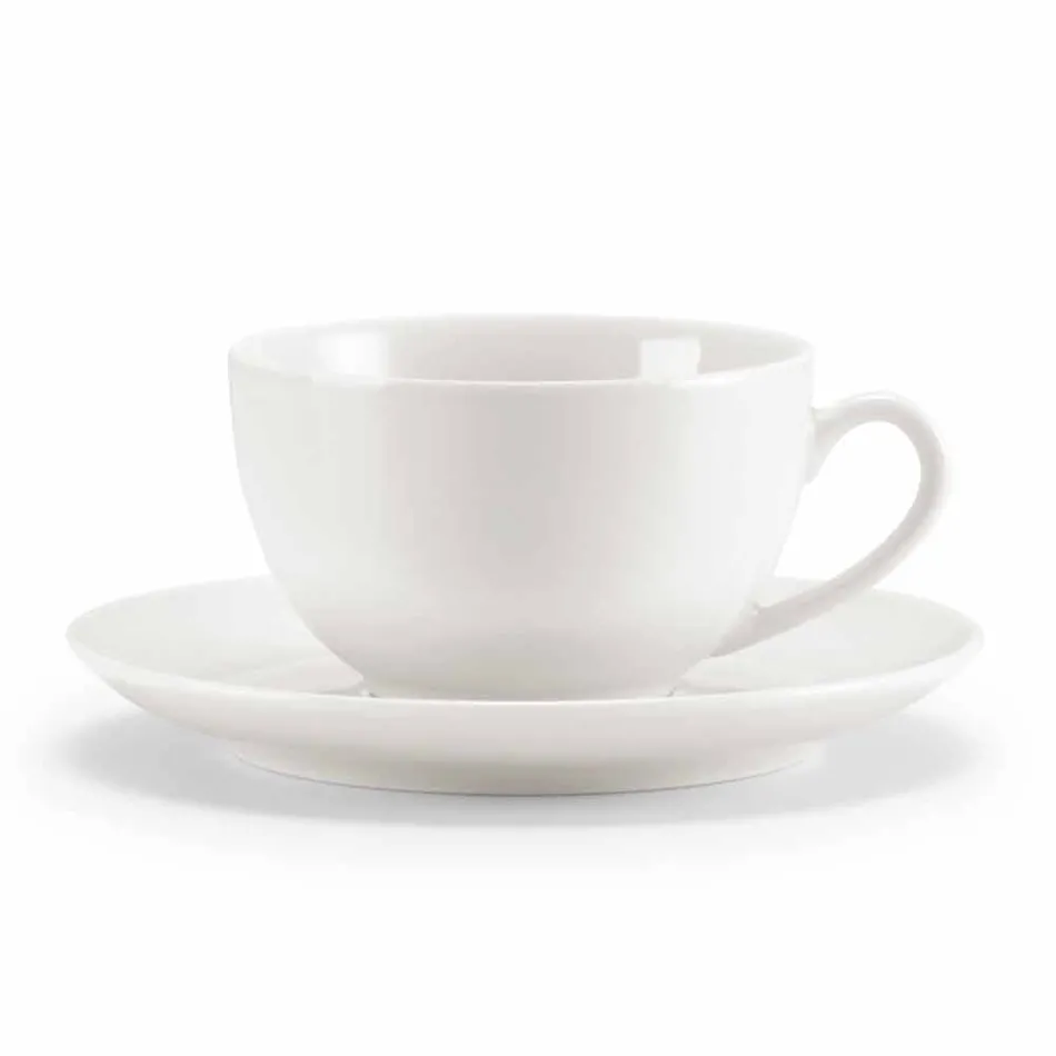 Set of 18 Tea Cups with Sugar Bowl and Porcelain Tray - Lucerne Viadurini