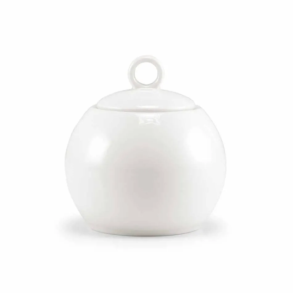 Set of 18 Tea Cups with Sugar Bowl and Porcelain Tray - Lucerne Viadurini