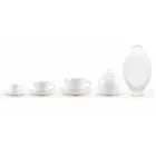 Set of 18 Tea Cups with Sugar Bowl and Porcelain Tray - Lucerne Viadurini
