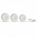 Set of 24 White Porcelain Dinner Plates of Classic Design - Romilda