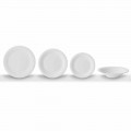 24 Elegant Dinner Plates in White Porcelain Design - Doriana